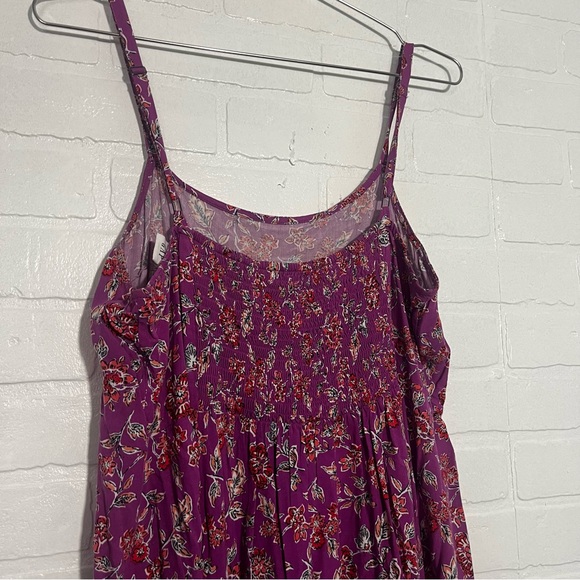 GAP Womens Mini Dress Purple Floral Spaghetti Straps Flowy Fit Medium Summertime - Picture 5 of 7